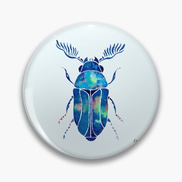 Item preview, Watercolour Ptilinus Beetle Blue designed and sold by ChloeHaumea.