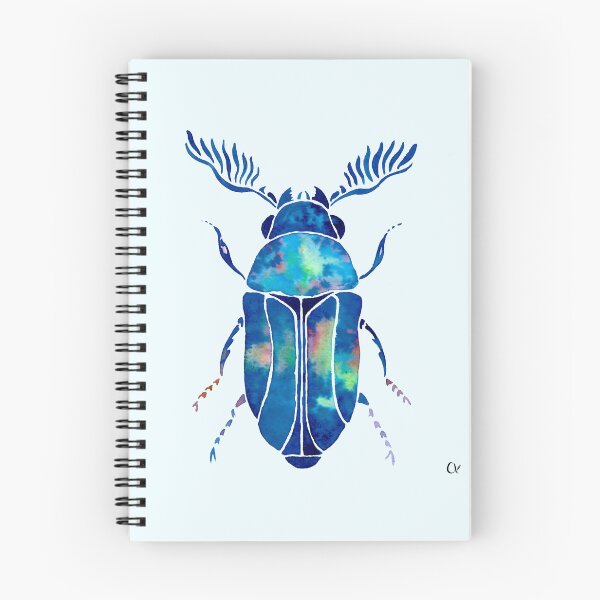 Item preview, Watercolour Ptilinus Beetle Blue designed and sold by ChloeHaumea.