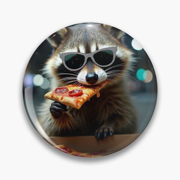 Aperçu de l'œuvre Un raton laveur mange sa pizza préférée créée et vendue par muddiver.