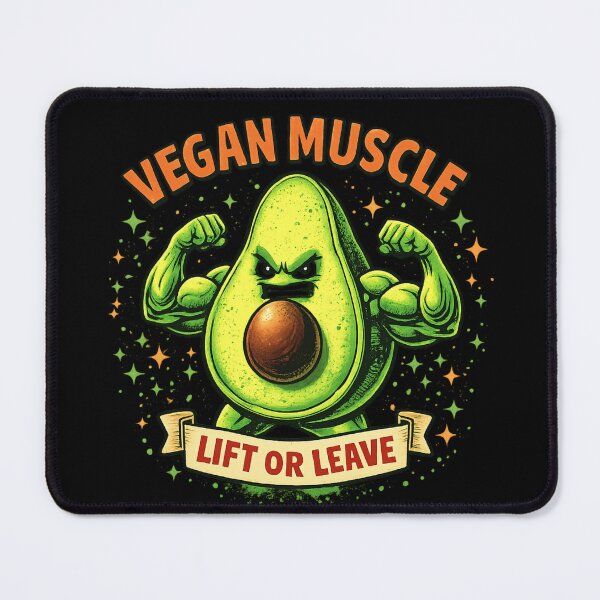 Item preview, Vegan Muscle – Lift or Leave | Retro Avocado Gym Design designed and sold by VibeOffline Studio.