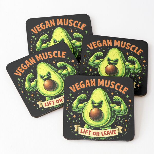 Item preview, Vegan Muscle – Lift or Leave | Retro Avocado Gym Design designed and sold by VibeOffline Studio.
