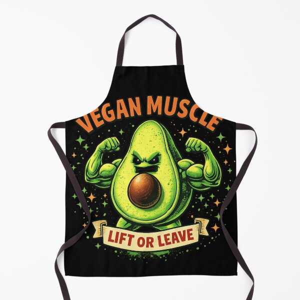 Item preview, Vegan Muscle – Lift or Leave | Retro Avocado Gym Design designed and sold by VibeOffline Studio.
