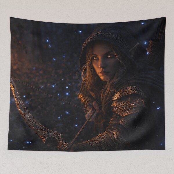 Item preview, Elven archer hunting at night designed and sold by CorpusErectus.