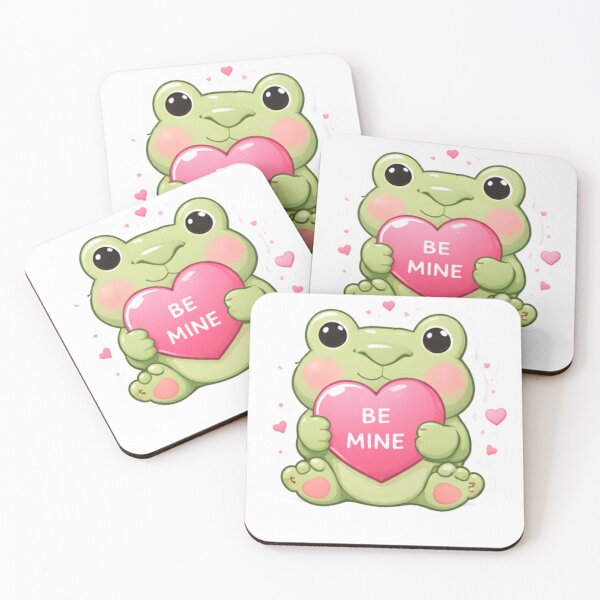 Item preview, Cute Frog Be Mine Sticker – Kawaii Valentine Love Design designed and sold by mibrand.