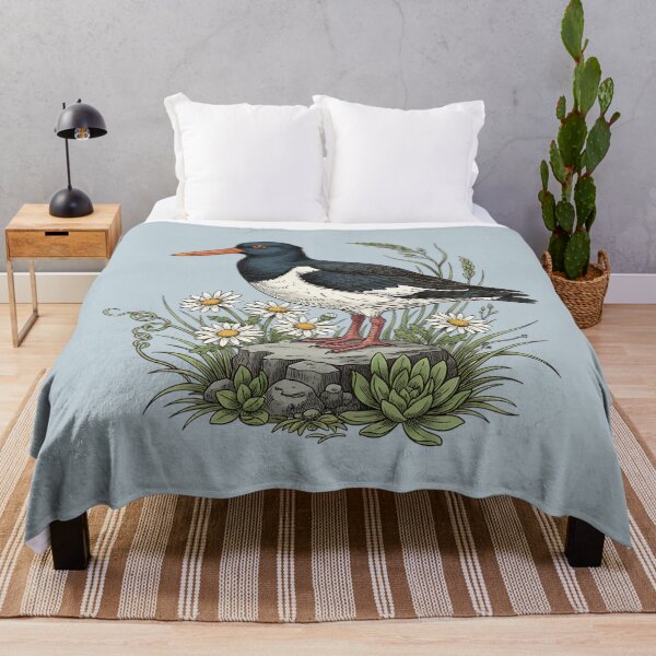 Item preview, Oystercatcher Coastal Daisy Vintage Art designed and sold by BirdsnStuff.