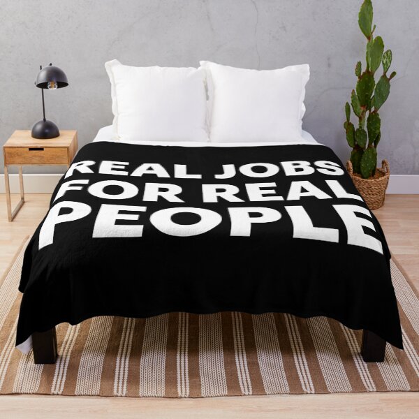 Item preview, Real Jobs For Real People | No Bots (White text) designed and sold by STUDIO-72.