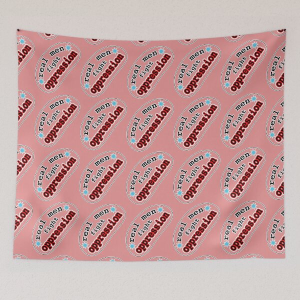 Item preview, Real men fight oppression, pink background designed and sold by mntimg.