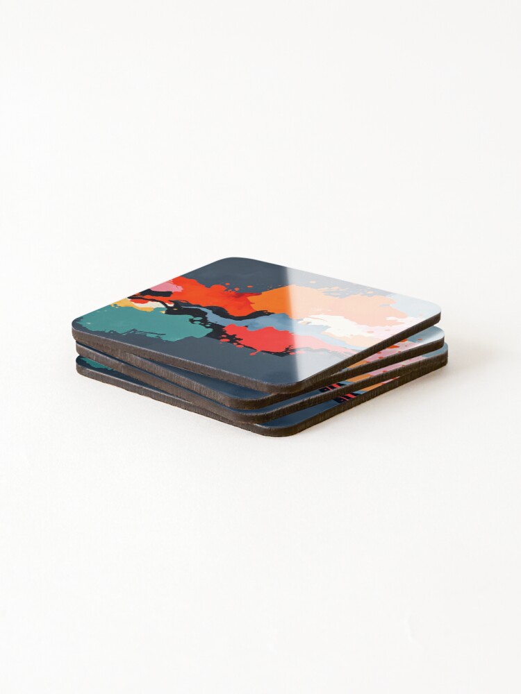Thumbnail 4 of 5, Coasters (Set of 4), Abstract Colorful designed and sold by shelteredinside.