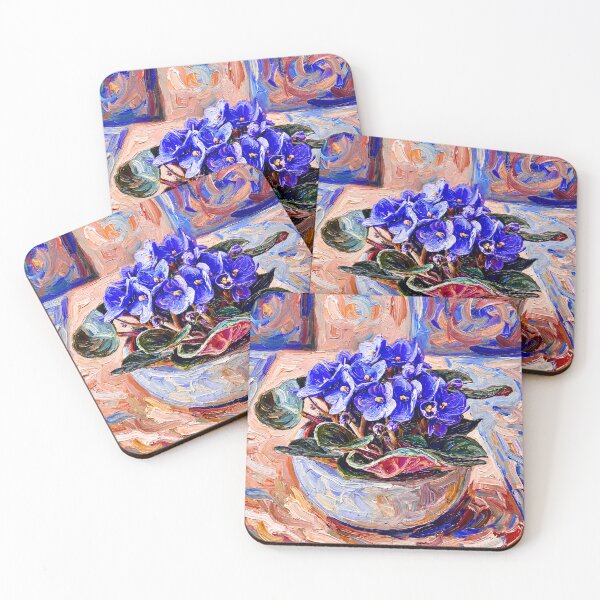 Item preview, African Violets in a Bowl After Van Gogh designed and sold by Vicky Brago-Mitchell®.