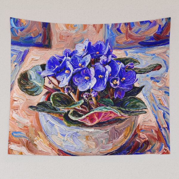 Item preview, African Violets in a Bowl After Van Gogh designed and sold by Vicky Brago-Mitchell®.