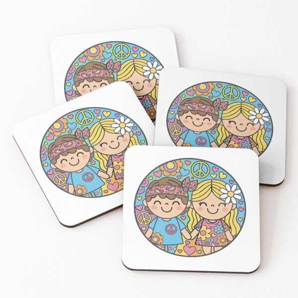 Item preview, Kawaii Summer of Love Hippie Kids – Retro 1967 Peace & Love Graphic designed and sold by Far Out Goods.
