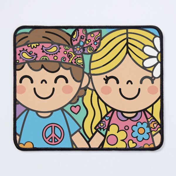 Item preview, Kawaii Summer of Love Hippie Kids – Retro 1967 Peace & Love Graphic designed and sold by Far Out Goods.