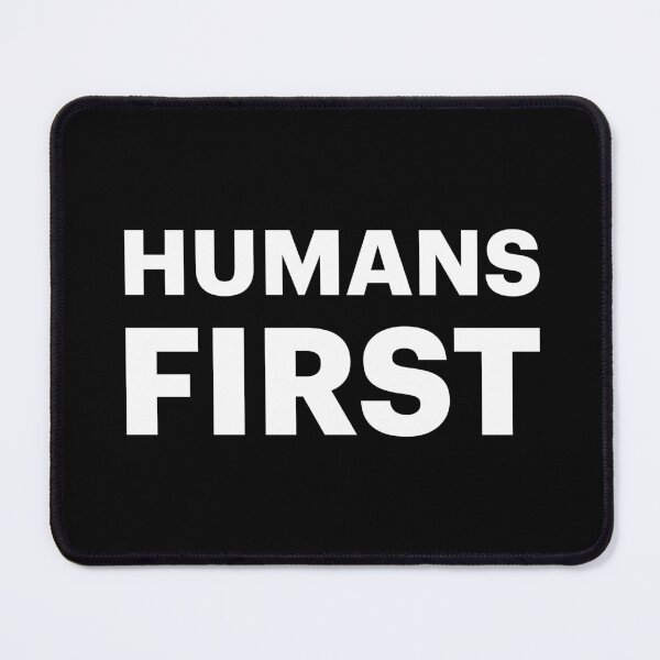 Item preview, HUMANS FIRST | No AI Robots (White text) designed and sold by STUDIO-72.