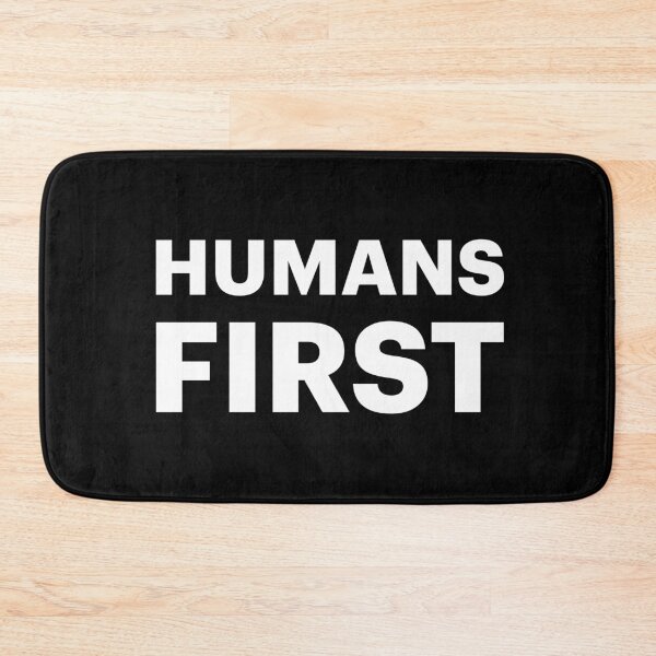 Item preview, HUMANS FIRST | No AI Robots (White text) designed and sold by STUDIO-72.