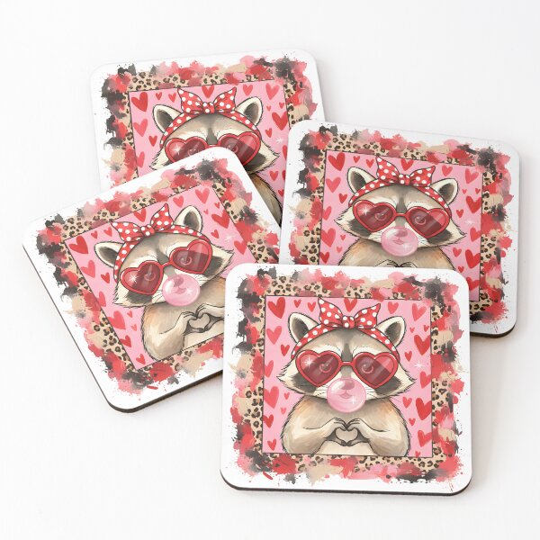 Item preview, Leopard Valentine Raccoon, Funny Love Quote designed and sold by DesignDenDo ⭐⭐⭐⭐⭐.