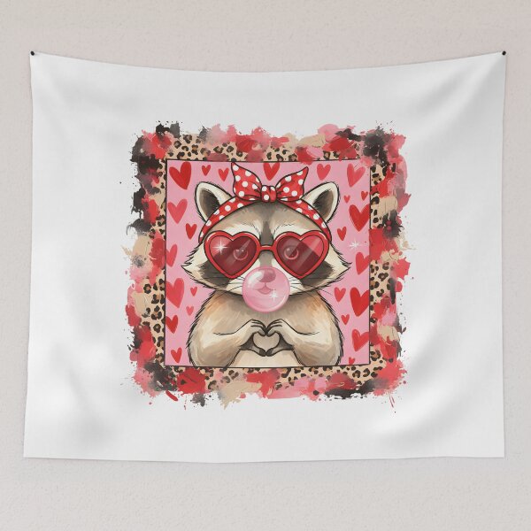 Item preview, Leopard Valentine Raccoon, Funny Love Quote designed and sold by DesignDenDo ⭐⭐⭐⭐⭐.