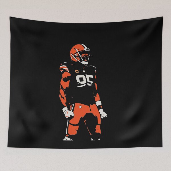 Item preview, Myles Garrett 95 Cleveland Football Retro Stencil Art Tribute designed and sold by TheArtOfCar.