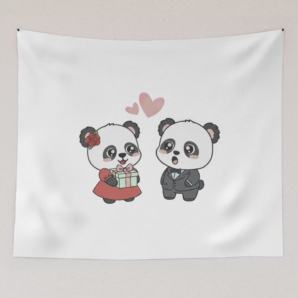 Item preview, Two Cute lovely pandas falls in love, a gentle and friendly panda. designed and sold by Sun Rise.