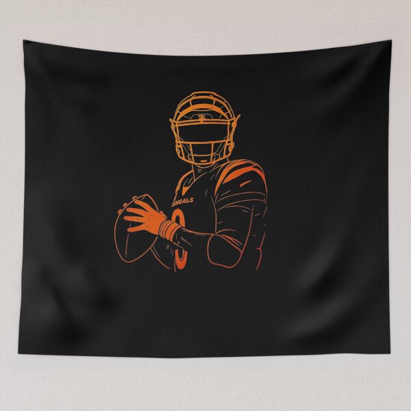 Item preview, Joe Burrow Quarterback Retro Line Art Tribute designed and sold by TheArtOfCar.