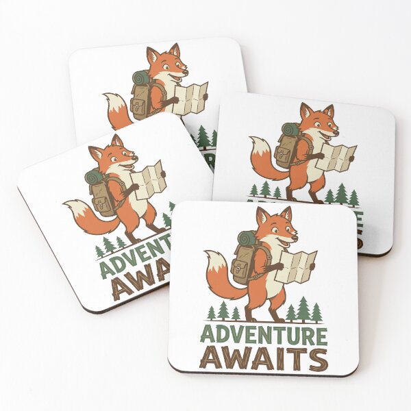 Item preview, Adventure Awaits Cute Hiking Fox with Map designed and sold by DigitalGlade.