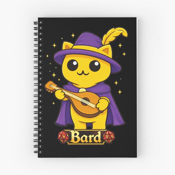 Item preview, Fantasy Bard Cat Cartoon Illustration designed and sold by MeepleCats.