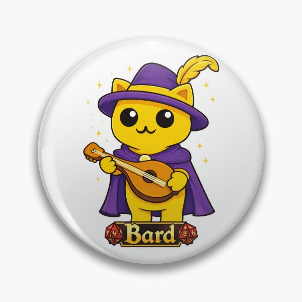 Item preview, Fantasy Bard Cat Cartoon Illustration designed and sold by MeepleCats.