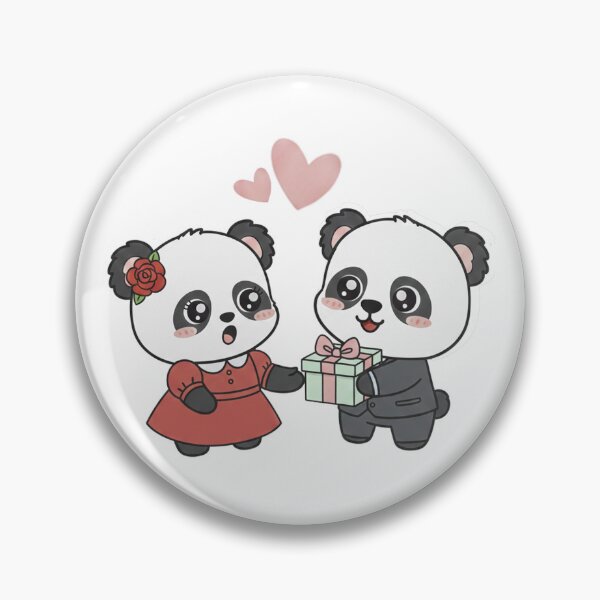 Item preview, Two Cute lovely pandas falls in love, a gentle and friendly panda. designed and sold by Sun Rise.
