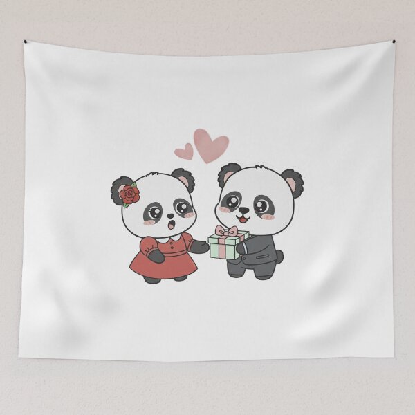 Item preview, Two Cute lovely pandas falls in love, a gentle and friendly panda. designed and sold by Sun Rise.