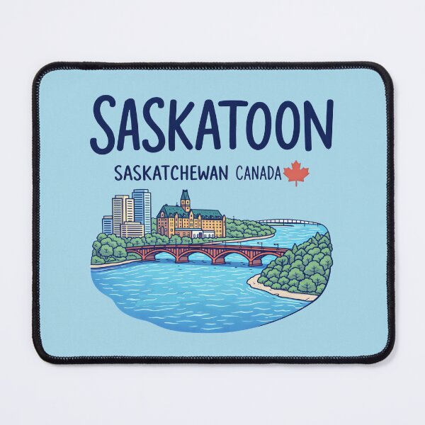 Item preview, Saskatoon Saskatchewan Canada Cute Colorful Skyline Landscape designed and sold by HowToCanadian.