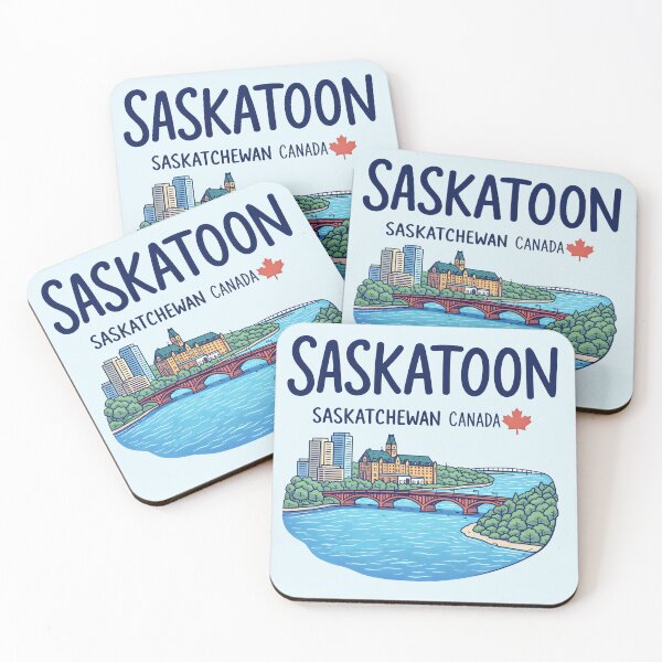 Item preview, Saskatoon Saskatchewan Canada Cute Colorful Skyline Landscape designed and sold by HowToCanadian.
