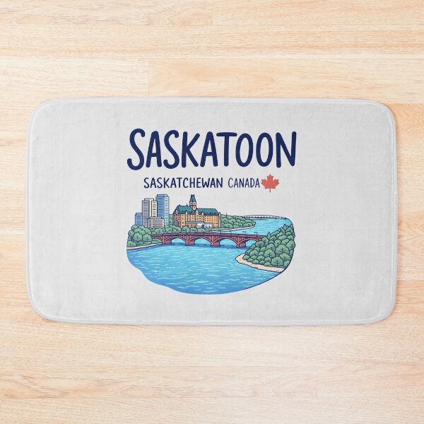 Item preview, Saskatoon Saskatchewan Canada Cute Colorful Skyline Landscape designed and sold by HowToCanadian.