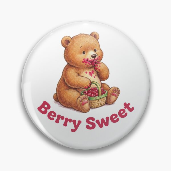 Item preview, Berry Sweet Cute Bear Cub Eating Raspberries designed and sold by DigitalGlade.