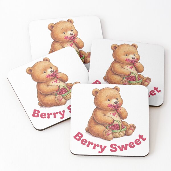 Item preview, Berry Sweet Cute Bear Cub Eating Raspberries designed and sold by DigitalGlade.