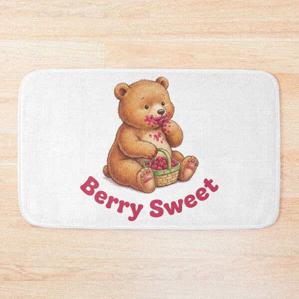 Item preview, Berry Sweet Cute Bear Cub Eating Raspberries designed and sold by DigitalGlade.