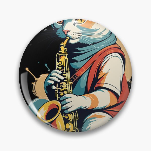 Item preview, Saxophonist Cat Funny Jazz  designed and sold by MENIMESHOP.