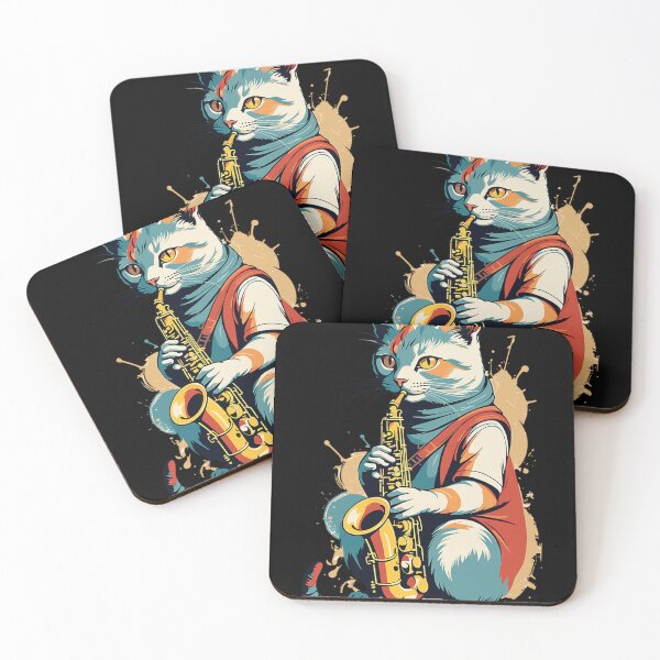 Item preview, Saxophonist Cat Funny Jazz  designed and sold by MENIMESHOP.
