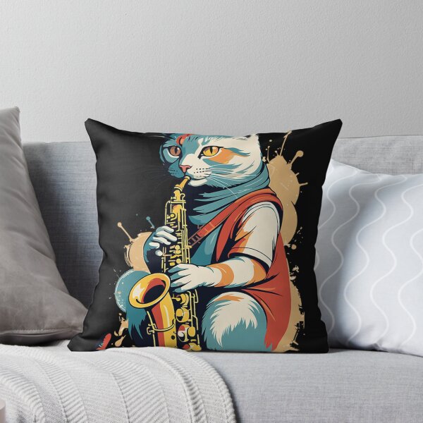 Item preview, Saxophonist Cat Funny Jazz  designed and sold by MENIMESHOP.