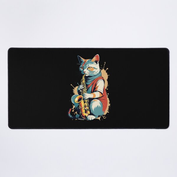 Item preview, Saxophonist Cat Funny Jazz designed and sold by MENIMESHOP.