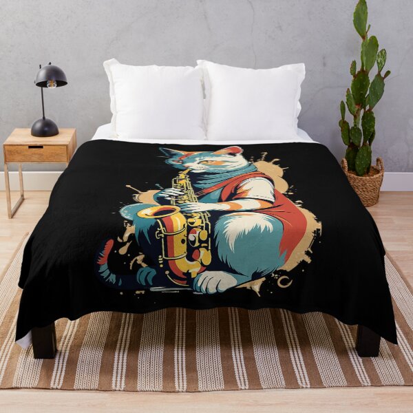 Item preview, Saxophonist Cat Funny Jazz designed and sold by MENIMESHOP.