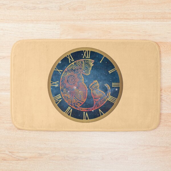 Item preview, Celestial Cat Mandala Clock Illustration designed and sold by 3DDesignSpot.