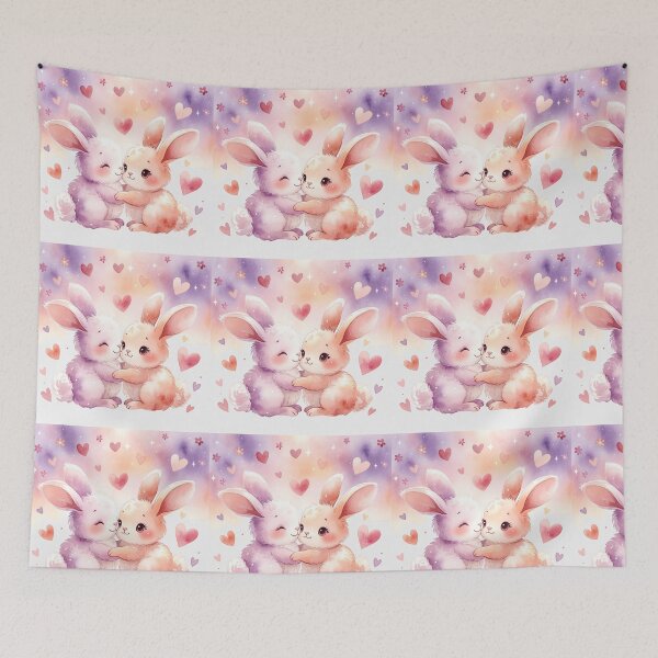 Item preview, Hugging bunnies with hearts – Adorable design designed and sold by Bittor18.