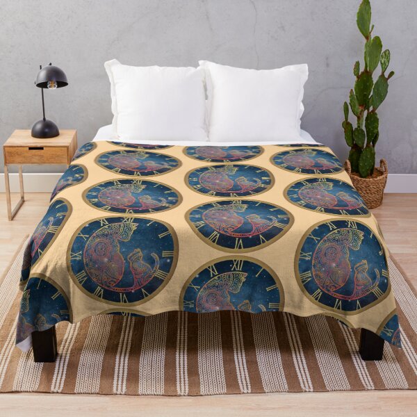 Item preview, Celestial Cat Mandala Clock Illustration designed and sold by 3DDesignSpot.