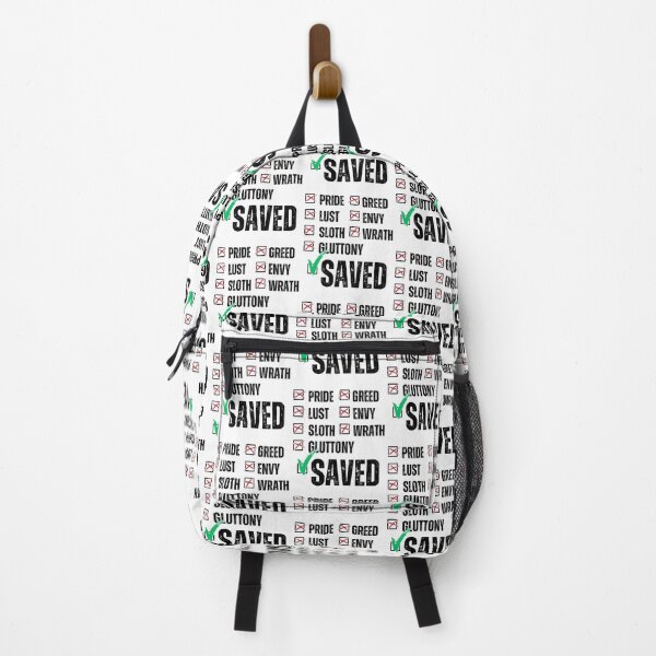 Item preview, Saved Not Sinful – Seven Deadly Sins Checklist Christian Salvation Design Distressed Black Font designed and sold by GFamilyC.