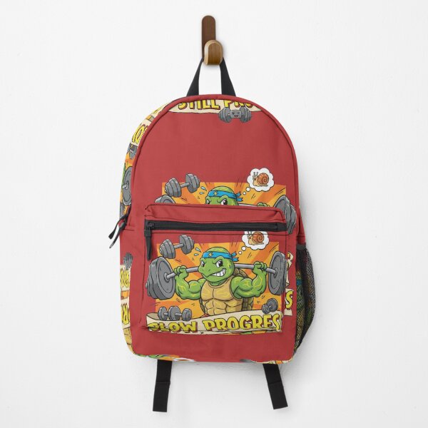 Item preview, Cute Gym Turtle Backpack – Strong Tortoise with Tired Eyes designed and sold by Bittor18.