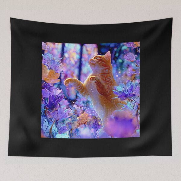 Item preview, Magical Cat in Enchanted Garden designed and sold by Helios Be. Lavsh.