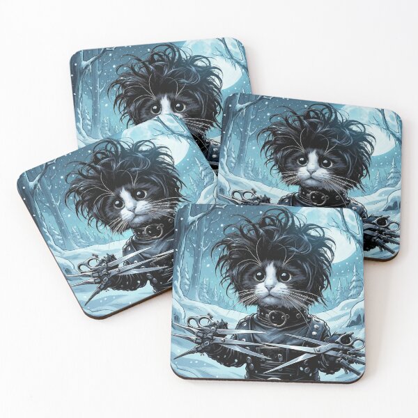 Item preview, Young Scissorhands Cat in Snowy Forest designed and sold by Mistermike248.
