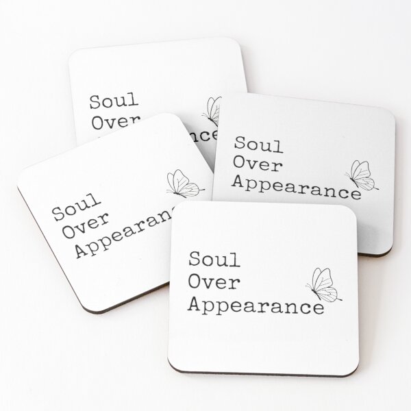 Item preview, "Soul Over Appearance: Vintage Typewriter Font with Minimalist Butterfly Design" designed and sold by Blue Bird  Designs.