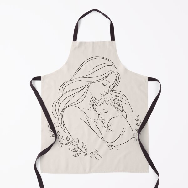 Item preview, Minimalist Mother and Child Line Art - Tender Love Illustration designed and sold by Nature's Palette.