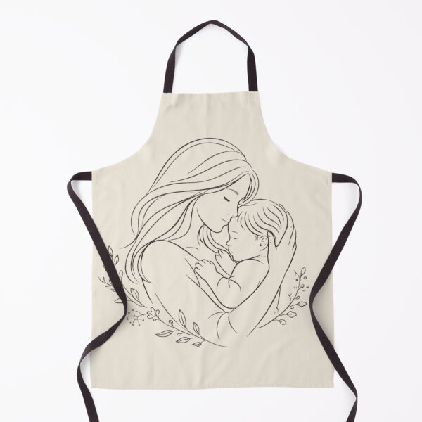 Item preview, Tender Mom and Baby Illustration - Modern Line Art designed and sold by Nature's Palette.
