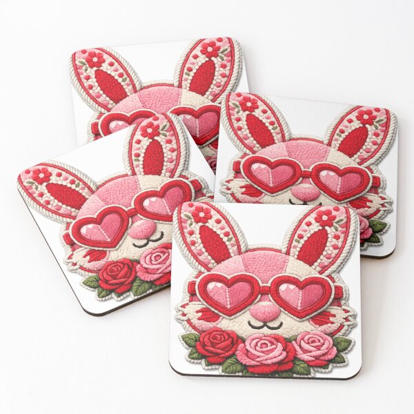 Item preview, Floral Bunny Patchwork – Trendy Easter & Retro Valentine Cute Rabbit Design designed and sold by Design-KS.